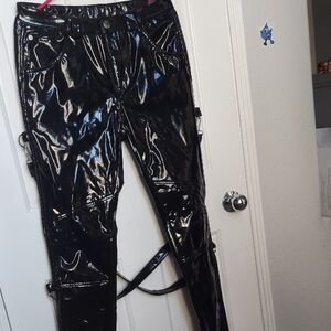 Killstar Black Patent Vinyl Cargo Pants